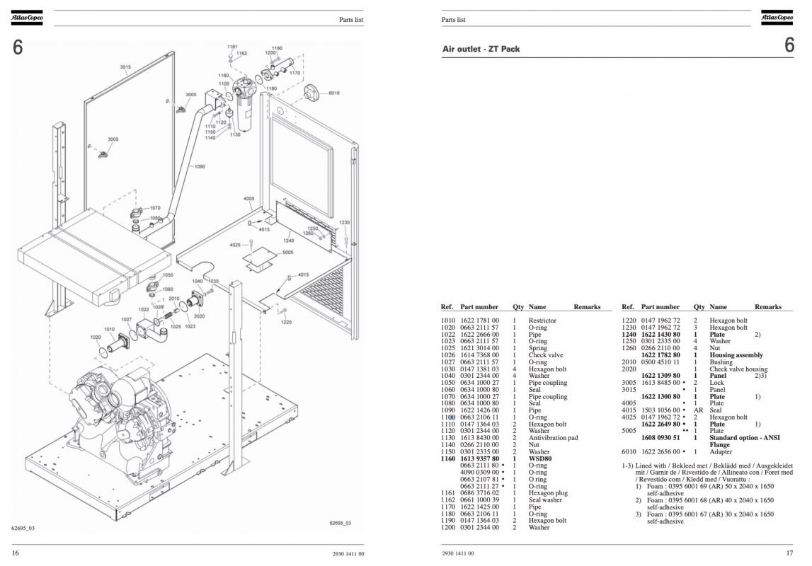 1613935780 WSD80 Atlas Copco ZT30-37-45 Drain Valve