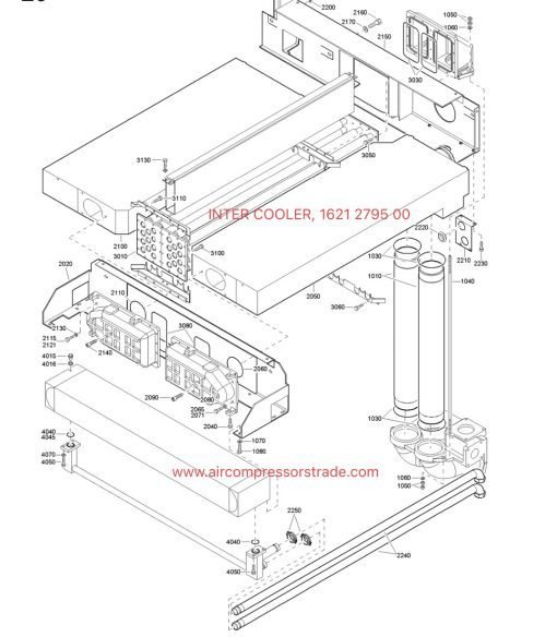 INTER COOLER, 1621279500 Atlas ZR275 Genuine Parts